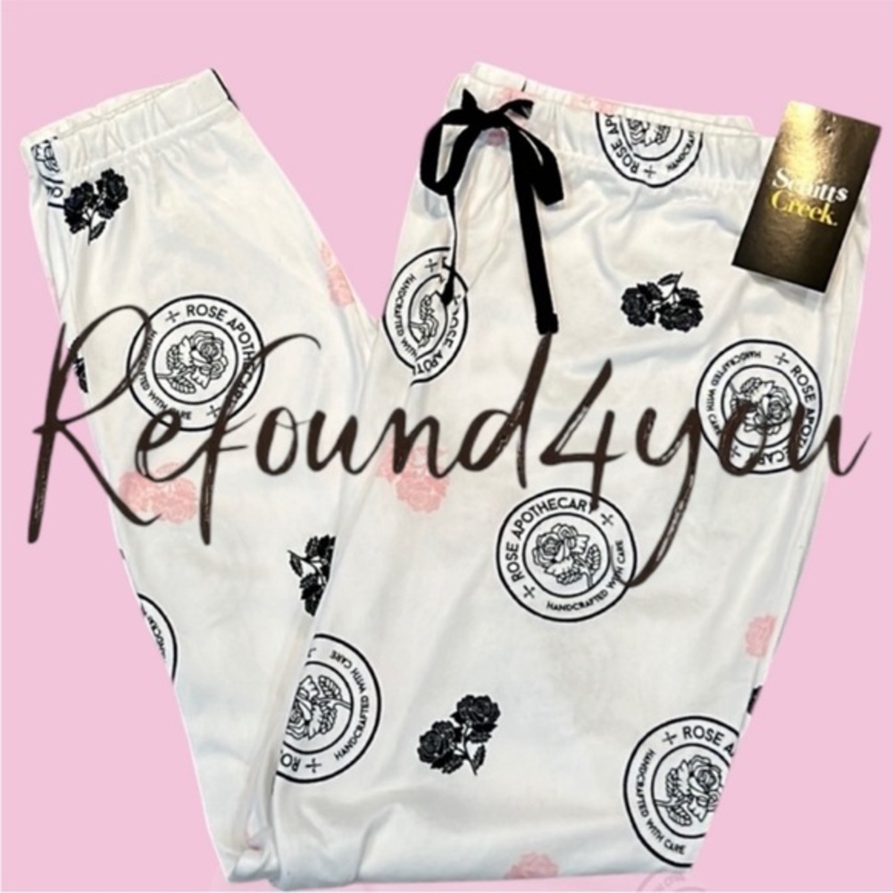 Schitts Creek - ‘Pink/Black Roses’ Lounge Pants, SZ: S,M,L.  NWT Firm!